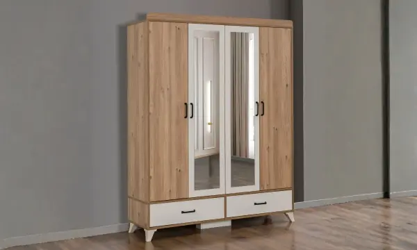 Defne 4 Kapılı Aynalı Dolap