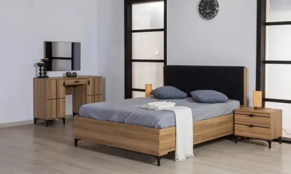 Moderna Ceviz Yatak Odası